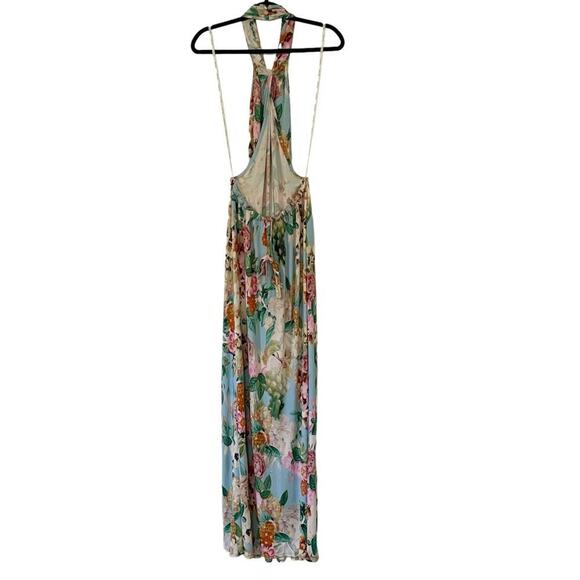 Cara Cara Marion Dress Twisted Open-Back Floral Halter Silk Chiffon Maxi Size XL - Picture 6 of 13
